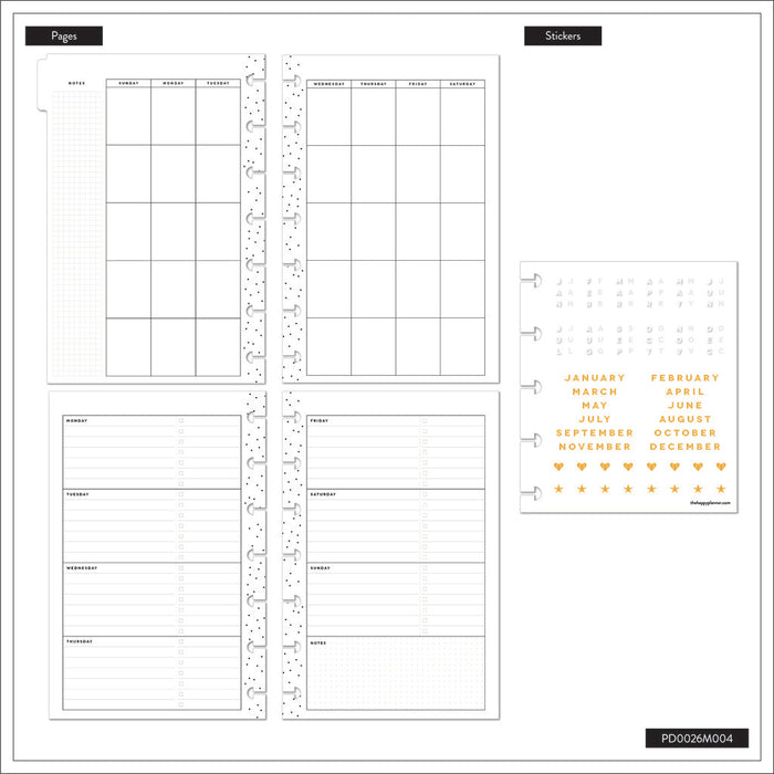 The Happy Planner Undated 'Share Your Magic' MINI HORIZONTAL Happy Planner - 12 Months