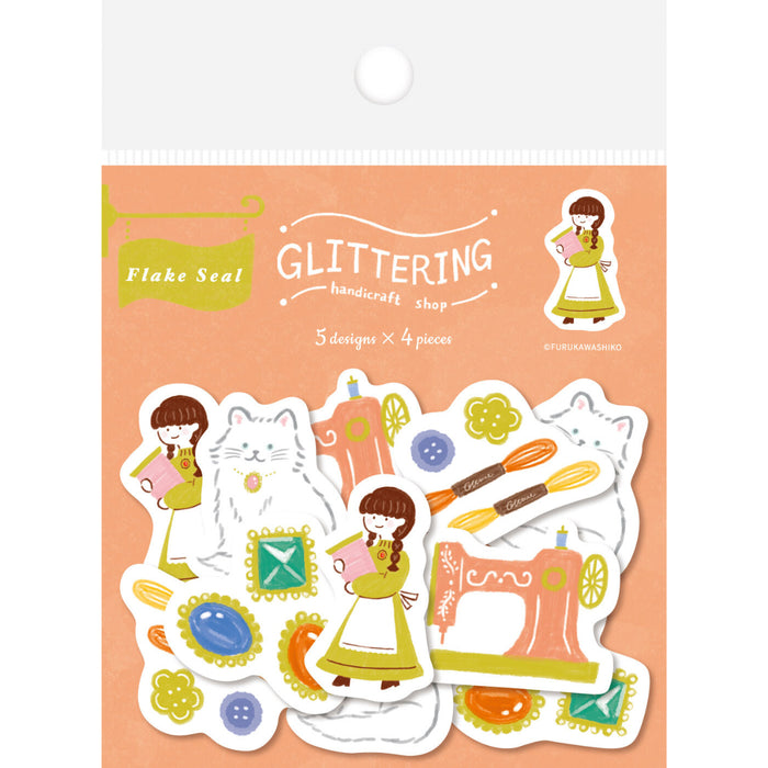 'Shop' Series Paper Flake Stickers - Handicrafts Shop