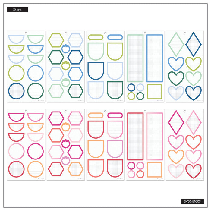 The Happy Planner BIG Value Pack Stickers - Bright Colourful Boxes - 30 Sheets