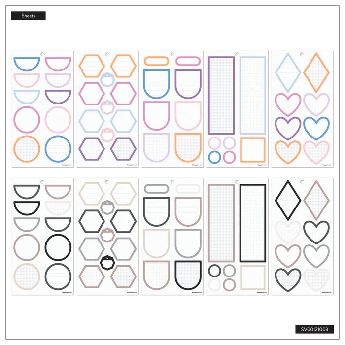 The Happy Planner BIG Value Pack Stickers - Bright Colourful Boxes - 30 Sheets