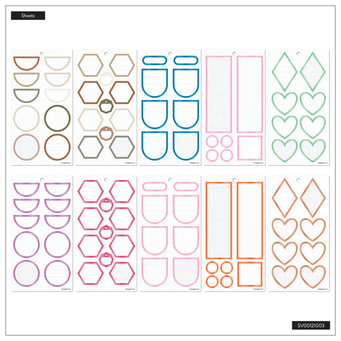 The Happy Planner BIG Value Pack Stickers - Bright Colourful Boxes - 30 Sheets