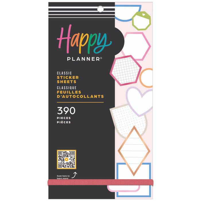 The Happy Planner CLASSIC Value Pack Stickers - Bright Colourful Boxes - 30 Sheets