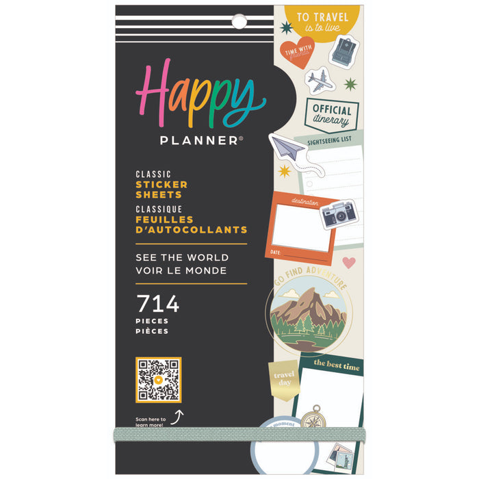 The Happy Planner CLASSIC Value Pack Stickers - See The World - 30 Sheets