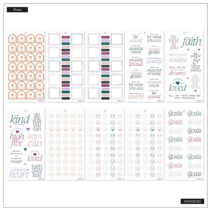 The Happy Planner CLASSIC Value Pack Stickers - Reflect & Grow - 30 Sheets