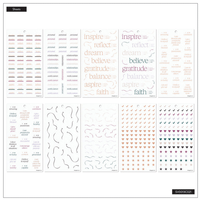 The Happy Planner CLASSIC Value Pack Stickers - Reflect & Grow - 30 Sheets