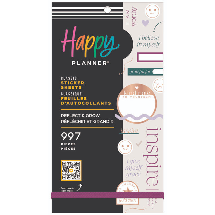 The Happy Planner CLASSIC Value Pack Stickers - Reflect & Grow - 30 Sheets