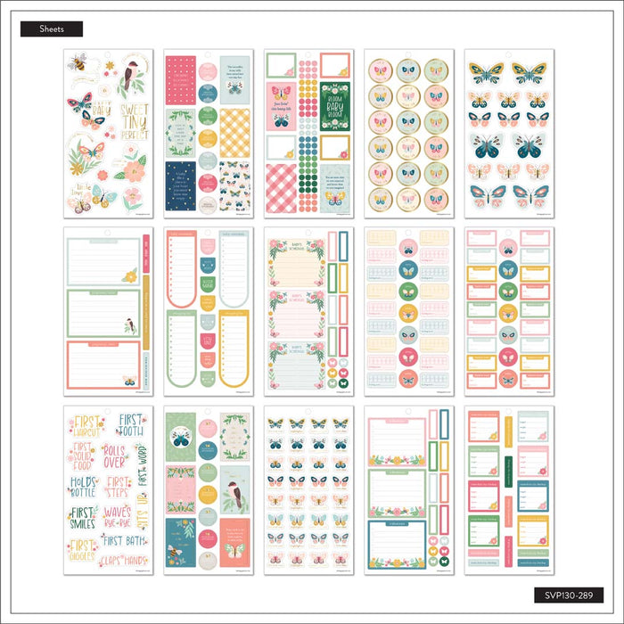 The Happy Planner CLASSIC Value Pack Stickers - Butterflies & Blooms Baby - 30 Sheets