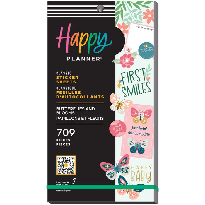 The Happy Planner CLASSIC Value Pack Stickers - Butterflies & Blooms Baby - 30 Sheets