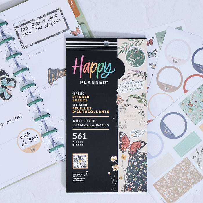 The Happy Planner CLASSIC Value Pack Stickers - Wild Fields - 30 Sheets