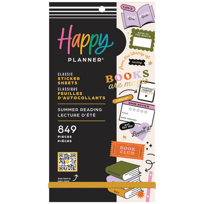 The Happy Planner CLASSIC Value Pack Stickers - Summer Reading - 30 Sheets