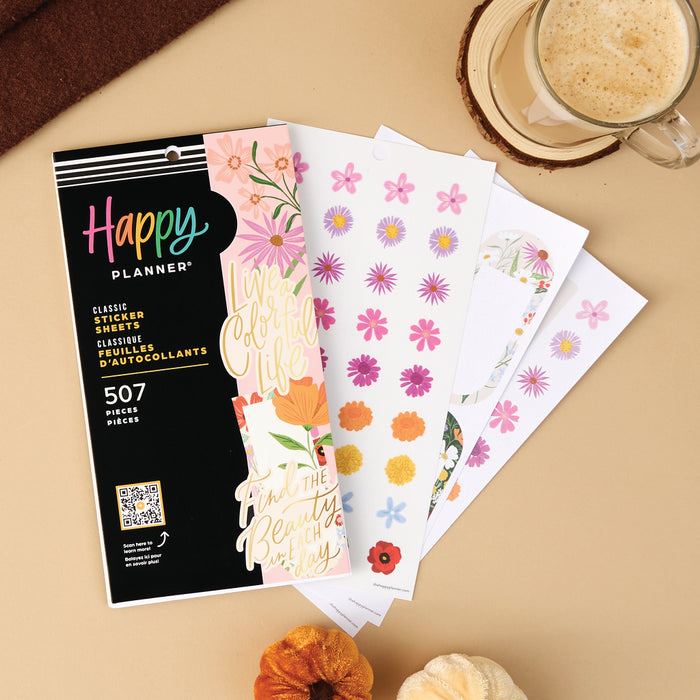 The Happy Planner CLASSIC Value Pack Stickers - Blooming Bouquet - 30 Sheets