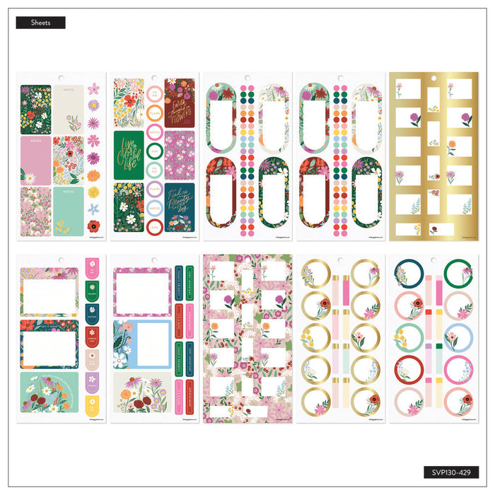 The Happy Planner CLASSIC Value Pack Stickers - Blooming Bouquet - 30 Sheets