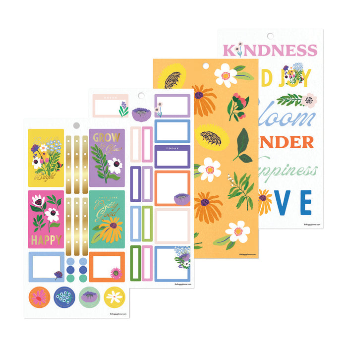 The Happy Planner CLASSIC Value Pack Stickers - Brilliant Blooms - 30 Sheets