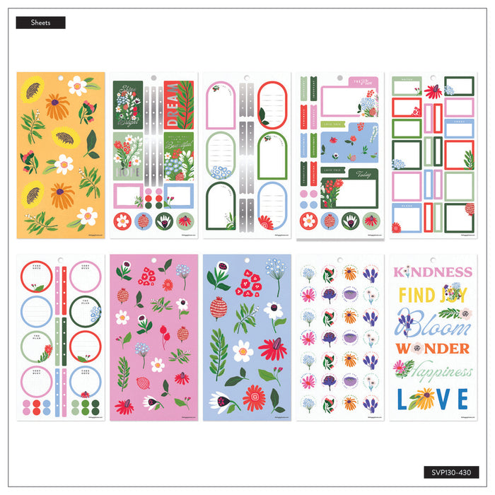 The Happy Planner CLASSIC Value Pack Stickers - Brilliant Blooms - 30 Sheets