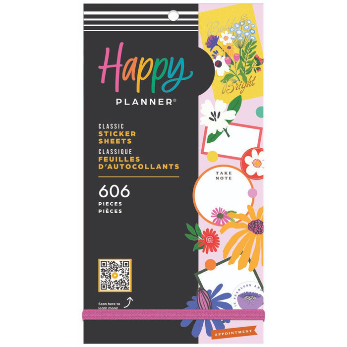 The Happy Planner CLASSIC Value Pack Stickers - Brilliant Blooms - 30 Sheets