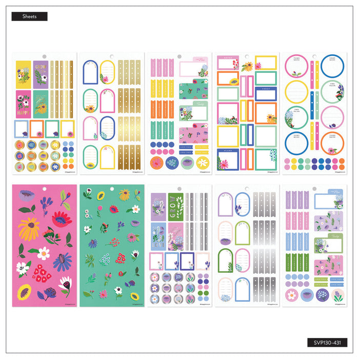 The Happy Planner MINI Value Pack Stickers - Brilliant Blooms - 30 Sheets