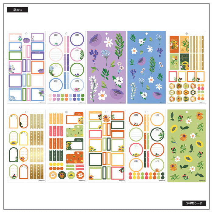 The Happy Planner MINI Value Pack Stickers - Brilliant Blooms - 30 Sheets