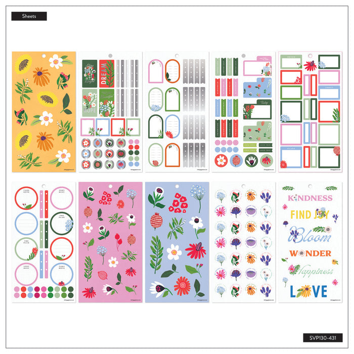 The Happy Planner MINI Value Pack Stickers - Brilliant Blooms - 30 Sheets