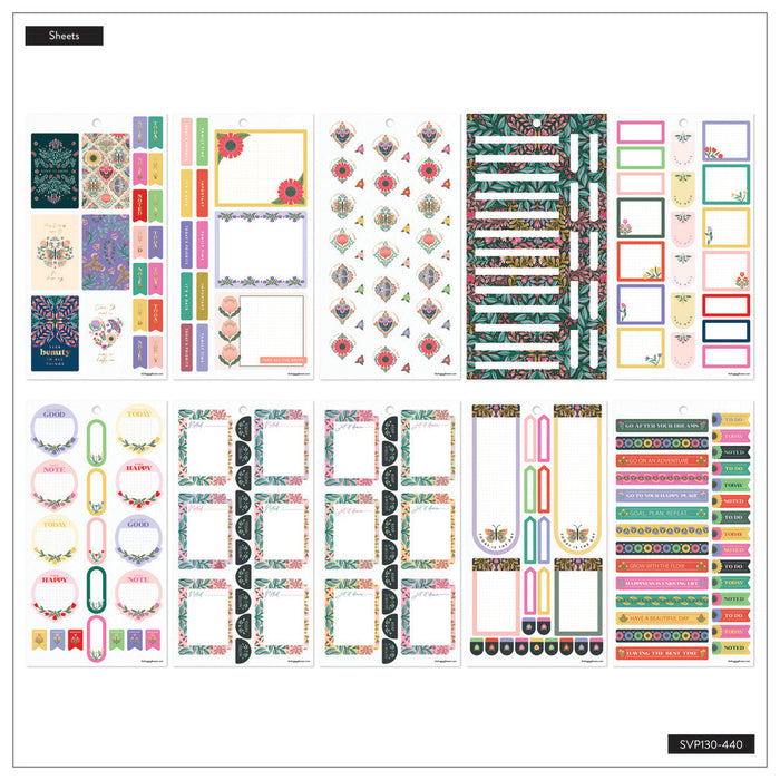 The Happy Planner CLASSIC Value Pack Stickers - Folk & Flora - 30 Sheets