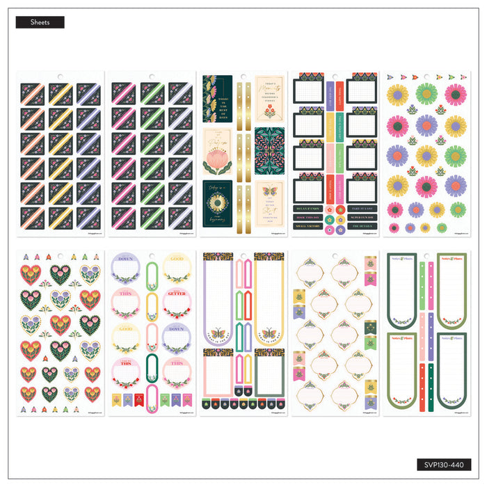 The Happy Planner CLASSIC Value Pack Stickers - Folk & Flora - 30 Sheets