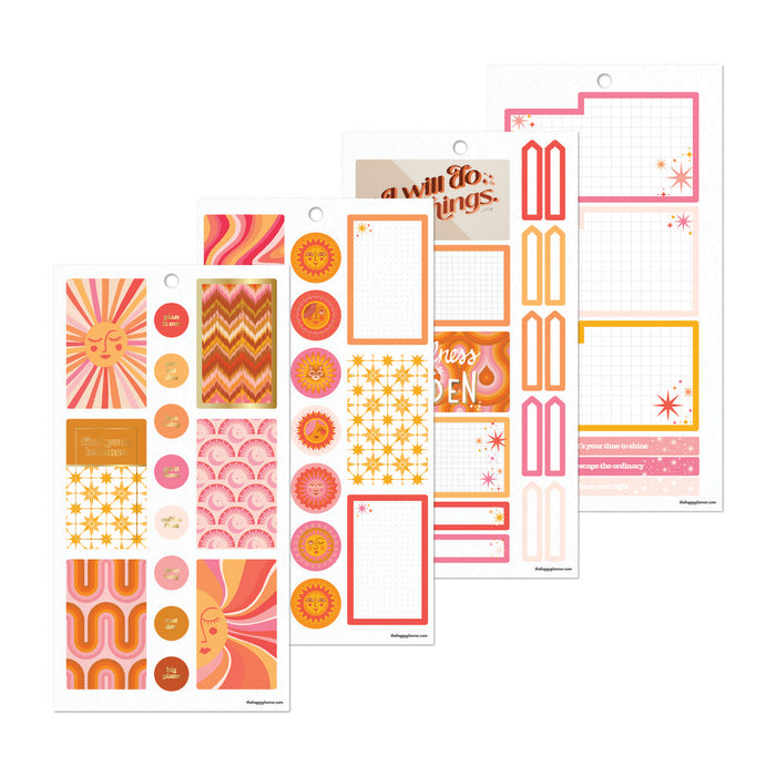 The Happy Planner CLASSIC Value Pack Stickers - Retro Sunset - 30 Sheets