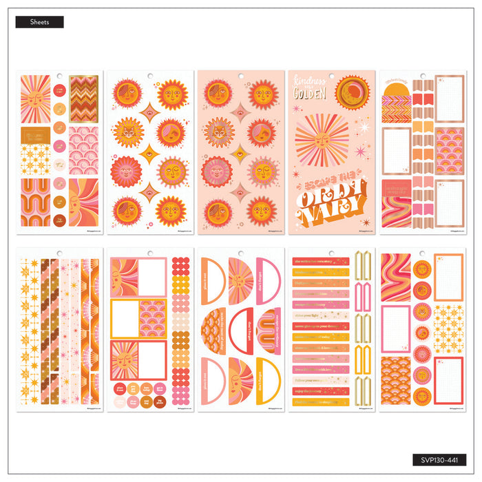 The Happy Planner CLASSIC Value Pack Stickers - Retro Sunset - 30 Sheets