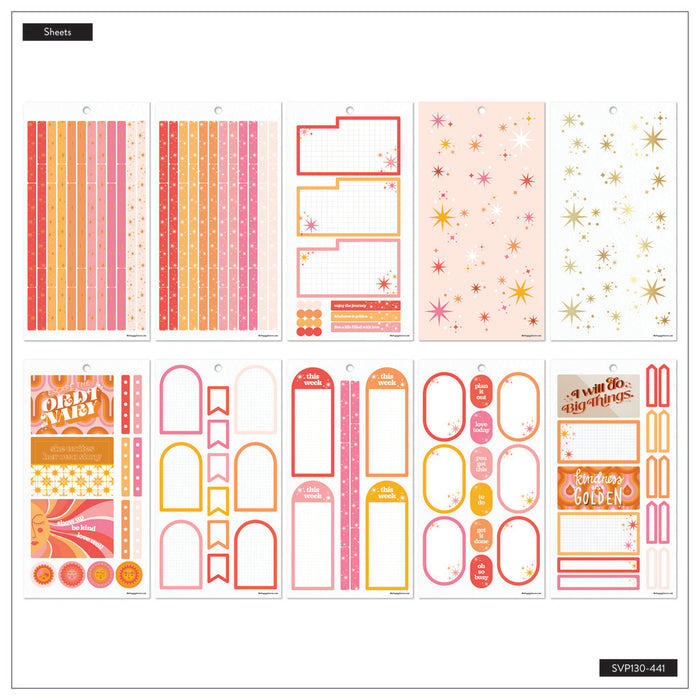 The Happy Planner CLASSIC Value Pack Stickers - Retro Sunset - 30 Sheets