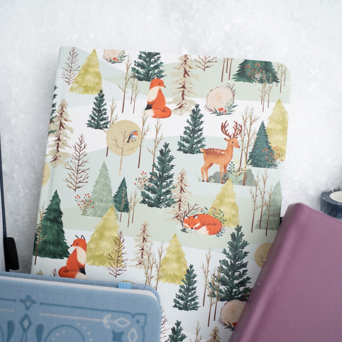 Fox in Winter Woods Dot Grid Notebook