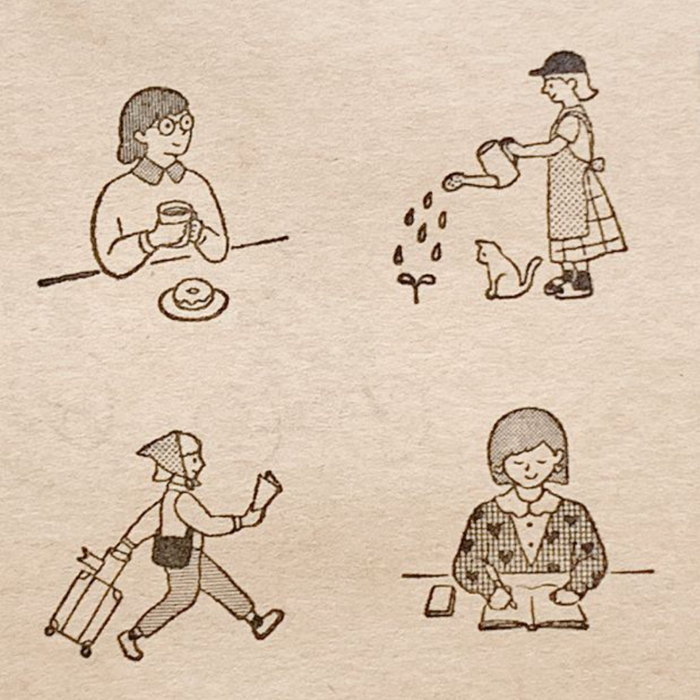 Fudan no Hanko Wood Stamp - Girl / Picnic