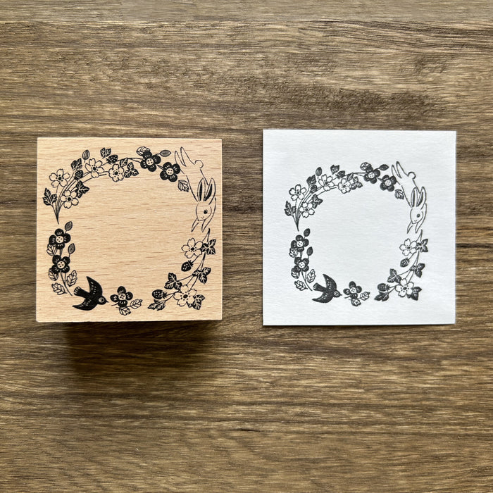 Wood Stamp - Rabbit & Bird