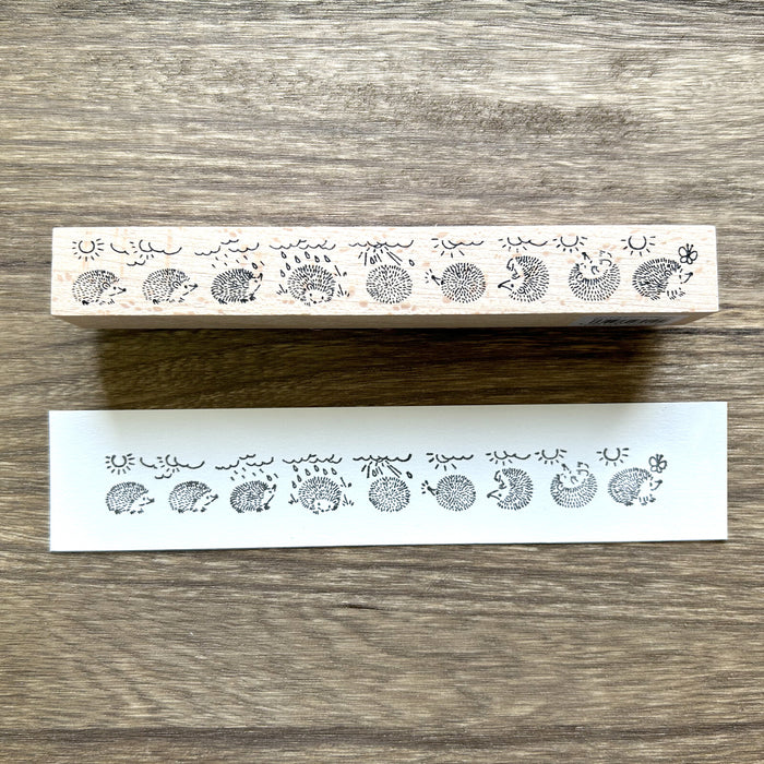 Wood Stamp - Hedgehog Border