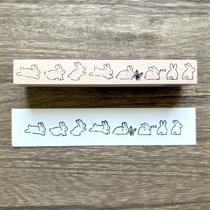 Wood Stamp - Rabbit Border