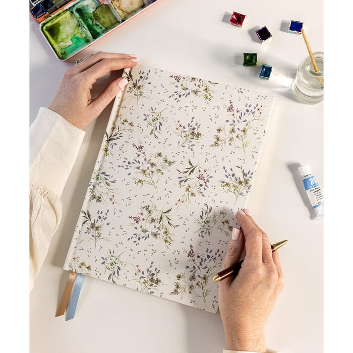 Linen Bound Art Sketch Journal - Waxflower