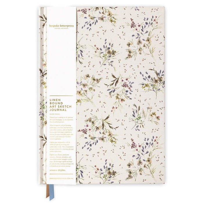 Linen Bound Art Sketch Journal - Waxflower