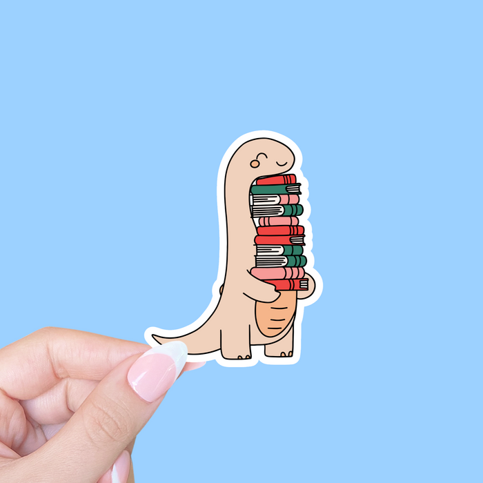 Bookish Dinosaur Vinyl Sticker