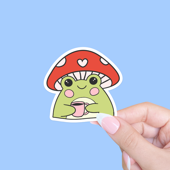 Frog & Mushroom Vinyl Sticker