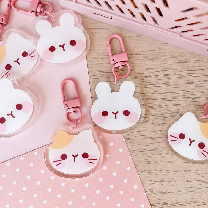 Baby Cat & Baby Rabbit Keychain