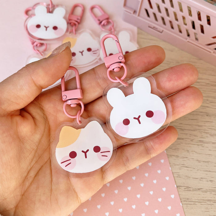 Baby Cat & Baby Rabbit Keychain