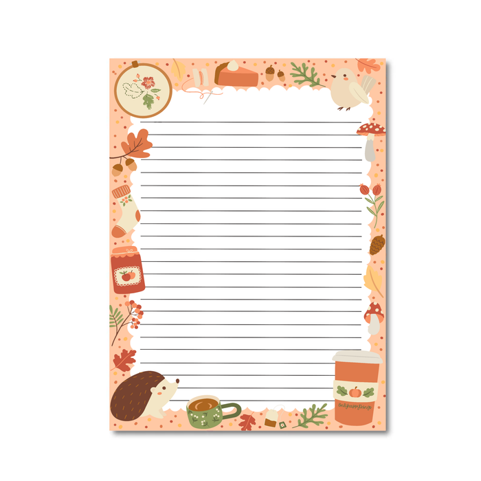 Cozy Fall Double-Sided A5 Notepad