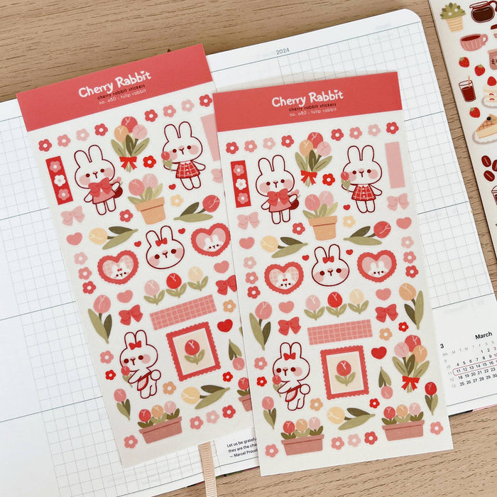 Tulip Rabbit Washi Sticker Sheet