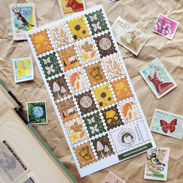 Welcome Fall Stamps Sticker Sheet