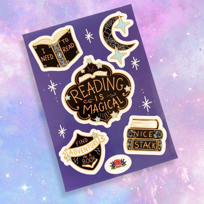 Reading Is Magical A6 Vinyl Sticker Sheet