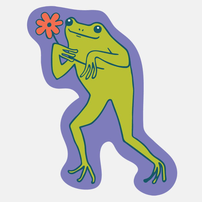 Daisy Frog Vinyl Sticker