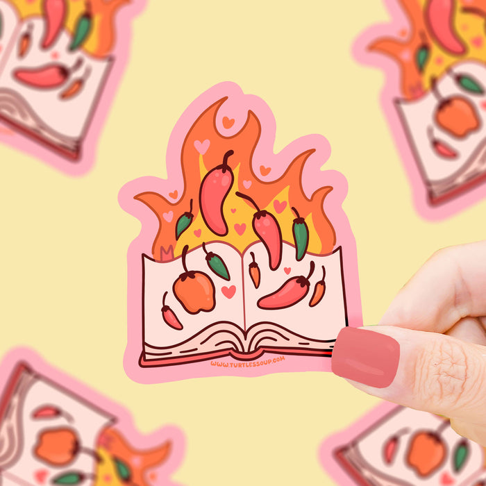 Flaming Hot Romance Vinyl Sticker