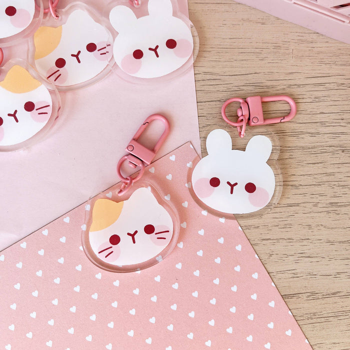 Baby Cat & Baby Rabbit Keychain