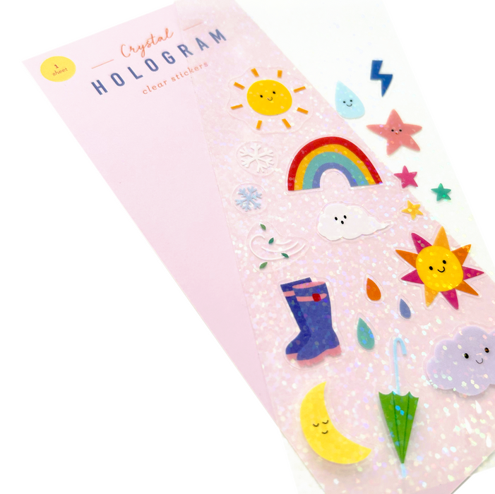 Weather Crystal Hologram Clear Stickers