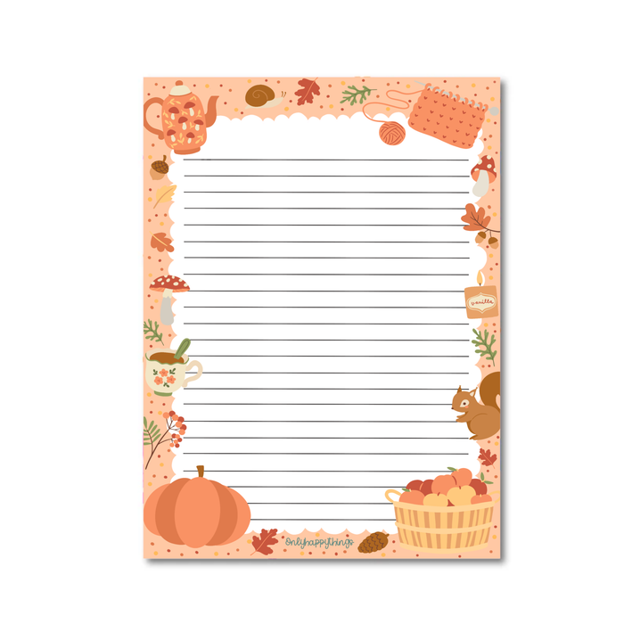 Cozy Fall Double-Sided A5 Notepad