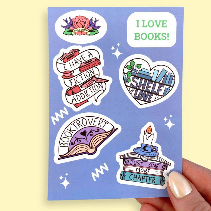 I Love Books A6 Vinyl Sticker Sheet