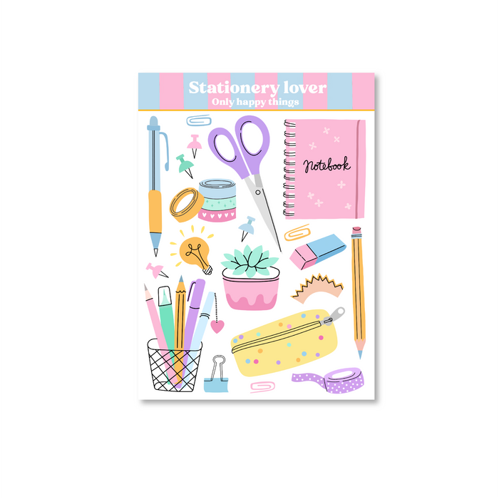 Stationery Lover A6 Sticker Sheet