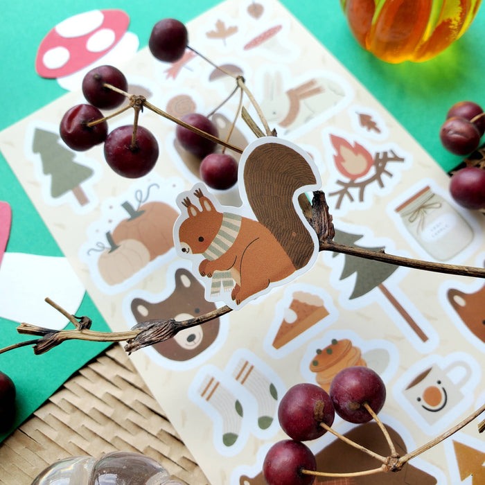 Cozy Fall Critters Sticker Sheet